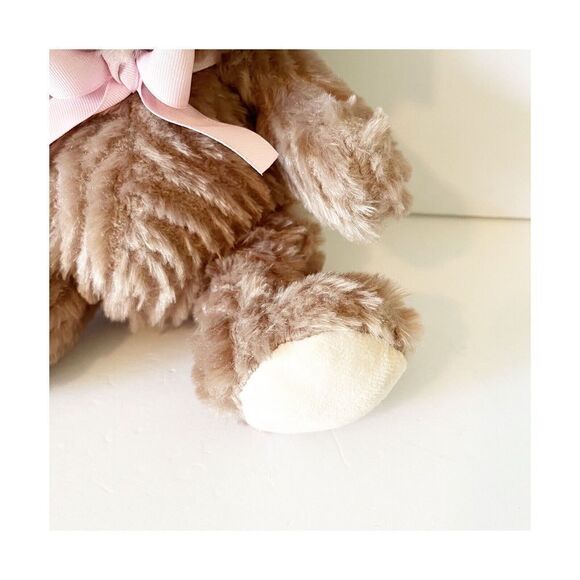Burton & Burton Teddy Bear Brown Plush w/Pink Ribbon Bow Soft Tags NEW - Picture 4 of 10